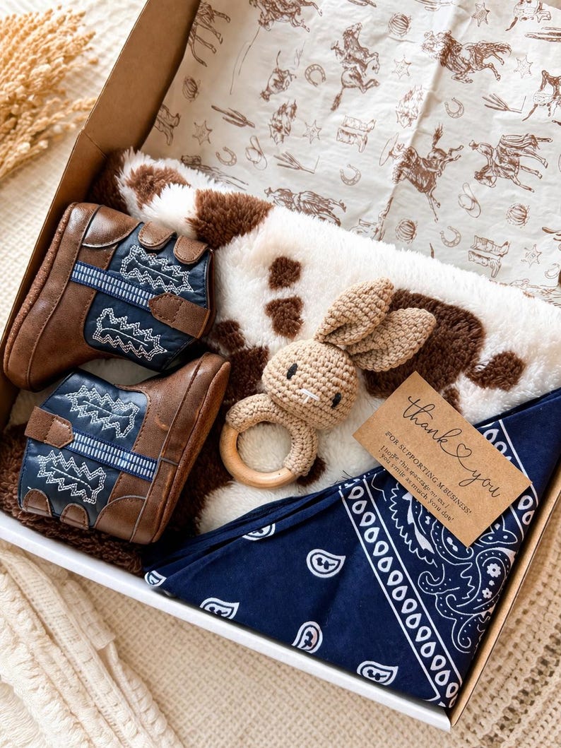 Little cowboy blanket & boots set