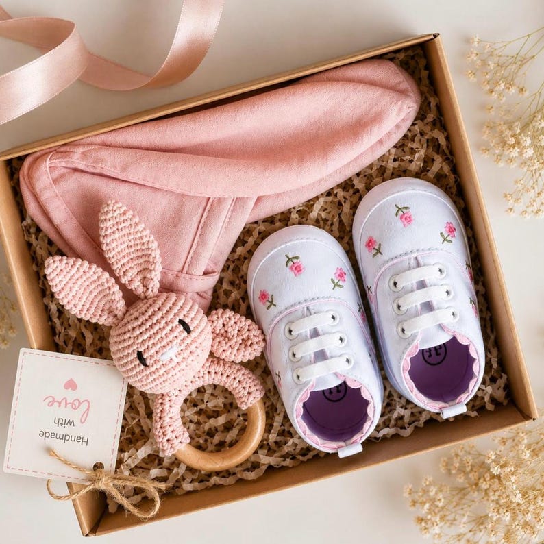 Pink bunny & boots set